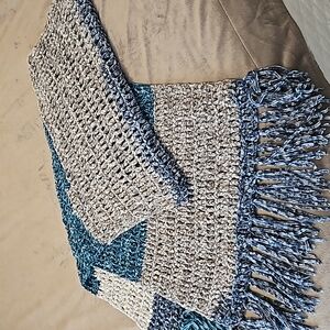Handmade shawl with fringe